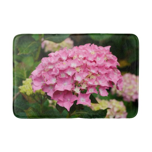 Rosa Hydrangea-Blume Badematte (Vorderseite)