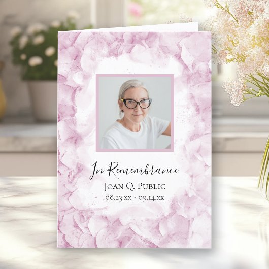 Rosa Hydrangea-Blume Beerdigungsdienst geklappt Programm