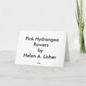 Rosa Hydrangea-Blume Feiertagskarte (Rückseite)