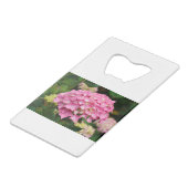Rosa Hydrangea-Blume Geldbeutel Flaschenöffner (Rückseite Schrägansicht)