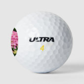Rosa Hydrangea-Blume Golfball (Logo)