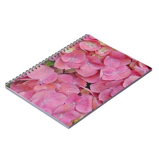 Rosa Hydrangea Blume Journal Notizblock (Linke Seite)