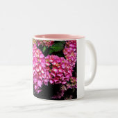 Rosa Hydrangea-Blume Zweifarbige Tasse (VorderseiteRechts)