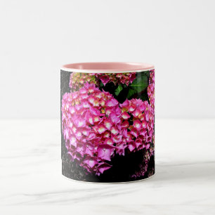 Rosa Hydrangea-Blume Zweifarbige Tasse