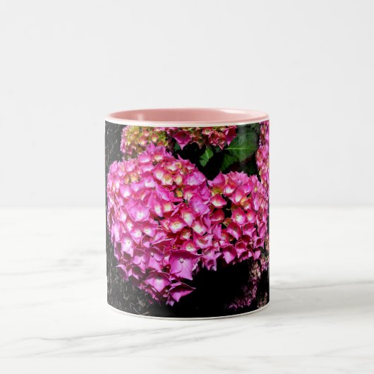 Rosa Hydrangea-Blume Zweifarbige Tasse (Mittel)
