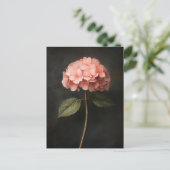 Rosa Hydrangea Botanische Malerei Postkarte (Stehend Vorderseite)