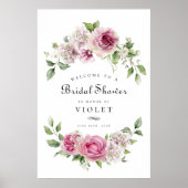 Rosa-Hydrangea-Brautparty Poster (Vorne)