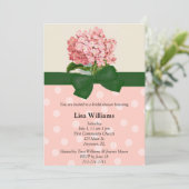 Rosa Hydrangea Bridal Dusche Einladung (Stehend Vorderseite)