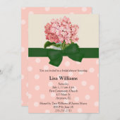 Rosa Hydrangea Bridal Dusche Einladung (Vorne/Hinten)