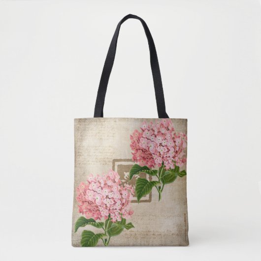 Rosa Hydrangea-Cluster II Tasche (Vorderseite)