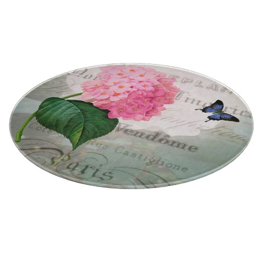Rosa Hydrangea dekorative Glasschneidewand Schneidebrett (Ecke)