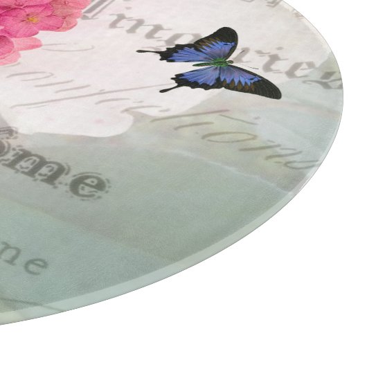 Rosa Hydrangea dekorative Glasschneidewand Schneidebrett (Ecke)