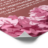 Rosa Hydrangea, Floristrische Werbung Poster (Ecke)