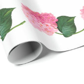 Rosa Hydrangea glänzendes Wrapping Paper Geschenkpapier (Rolleneckpunkt)