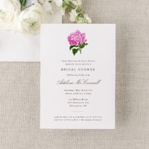 Rosa Hydrangea Grandmillennial Brautparty Einladung