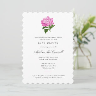 Rosa Hydrangea-Großmillennial-Baby-Party Einladung
