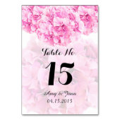 Rosa Hydrangea Hochzeit Tischnummern Hydrangea1 (Vorderseite)