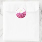 Rosa Hydrangea Hochzeitsaufkleber, kundenspezifisc Runder Aufkleber (Tasche)