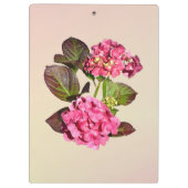 Rosa Hydrangea mit Blätter Klemmbrett (Rückseite)