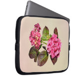 Rosa Hydrangea mit Blätter Laptopschutzhülle (Vorne Rechts)