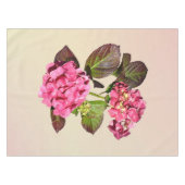 Rosa Hydrangea mit Blätter Tischdecke (Vorderseite (Horizontal))