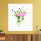 Rosa Hydrangea mit Erbsenschießen Leinwanddruck (Insitu (Wohnzimmer))