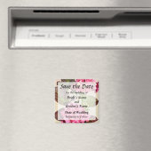 Rosa Hydrangea mit Save the Date Blätter Magnet (In Situ (Geschirrspüler))