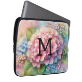 Rosa Hydrangea, Monogramm Laptopschutzhülle (Vorne Rechts)