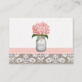 Rosa Hydrangea Monogramm Mason Jar Rezept Visitenkarte (Rückseite)