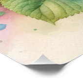 Rosa Hydrangea, Monogramm Poster (Ecke)