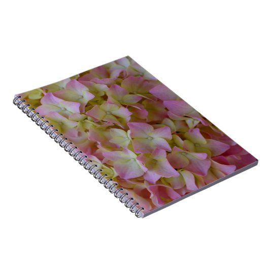 Rosa Hydrangea-Notizbuch Notizblock (Rechte Seite)