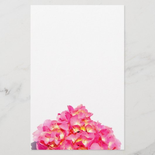 Rosa Hydrangea Rosa Blume Briefpapier (Vorderseite)