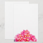 Rosa Hydrangea Rosa Blume Briefpapier (Vorne/Hinten)