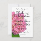 Rosa Hydrangea Rosa Blume Einladung (Vorderseite)