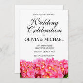 Rosa Hydrangea Rosa Blume Hochzeit Einladung (Vorne/Hinten)