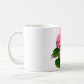Rosa Hydrangea Rosa Blume Kaffeetasse (Links)