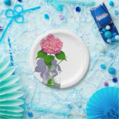 Rosa Hydrangea Rosa Blume Pappteller (Party)