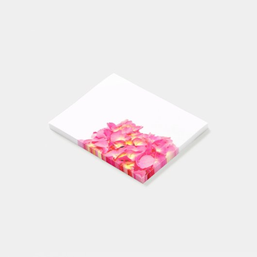 Rosa Hydrangea Rosa Blume Post-it Klebezettel (angewinkelt)