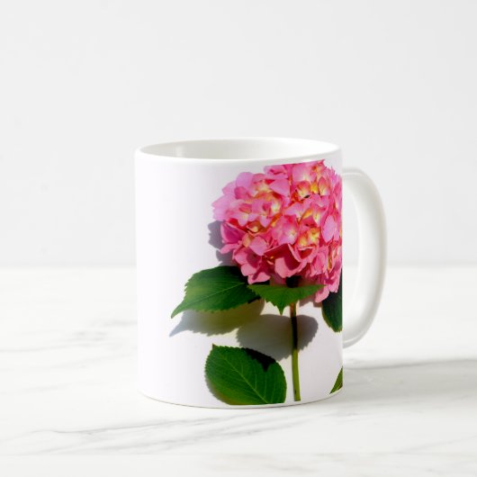 Rosa Hydrangea Rosa Blume Rosa Blüte Kaffeetasse (VorderseiteRechts)