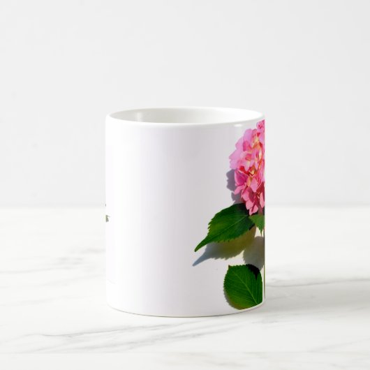 Rosa Hydrangea Rosa Blume Rosa Blüte Kaffeetasse (Mittel)