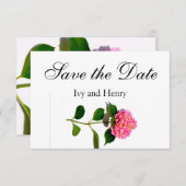 Rosa Hydrangea Rosa Blume Save The Date (Vorne/Hinten)