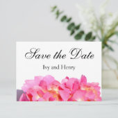 Rosa Hydrangea Rosa Blume Save The Date (Stehend Vorderseite)