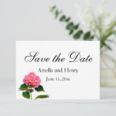 Rosa Hydrangea Rosa Blume Save The Date (Stehend Vorderseite)