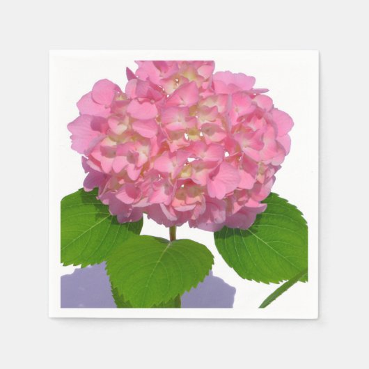 Rosa Hydrangea Rosa Blume Serviette (Vorderseite)