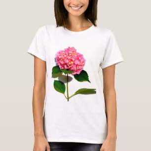 Rosa Hydrangea Rosa Blume T-Shirt