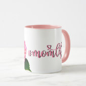 Rosa Hydrangea Rosa Blume Tasse (VorderseiteRechts)