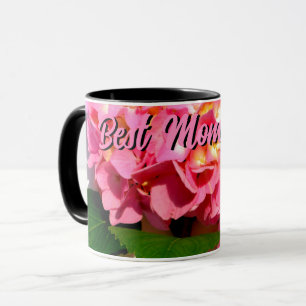 Rosa Hydrangea Rosa Blütenmutter die beste aller Z Tasse