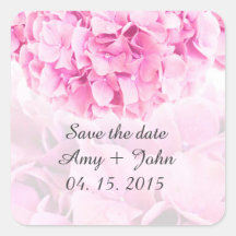 Rosa Hydrangea Save the Date Aufkleber Hydrangea1