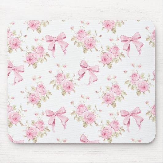 Rosa Hydrangea-Schleife-Mauspad Mousepad (Vorne)