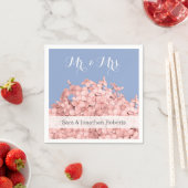 Rosa Hydrangea, Serenity-blaue personalisierte Serviette (Beispiel)